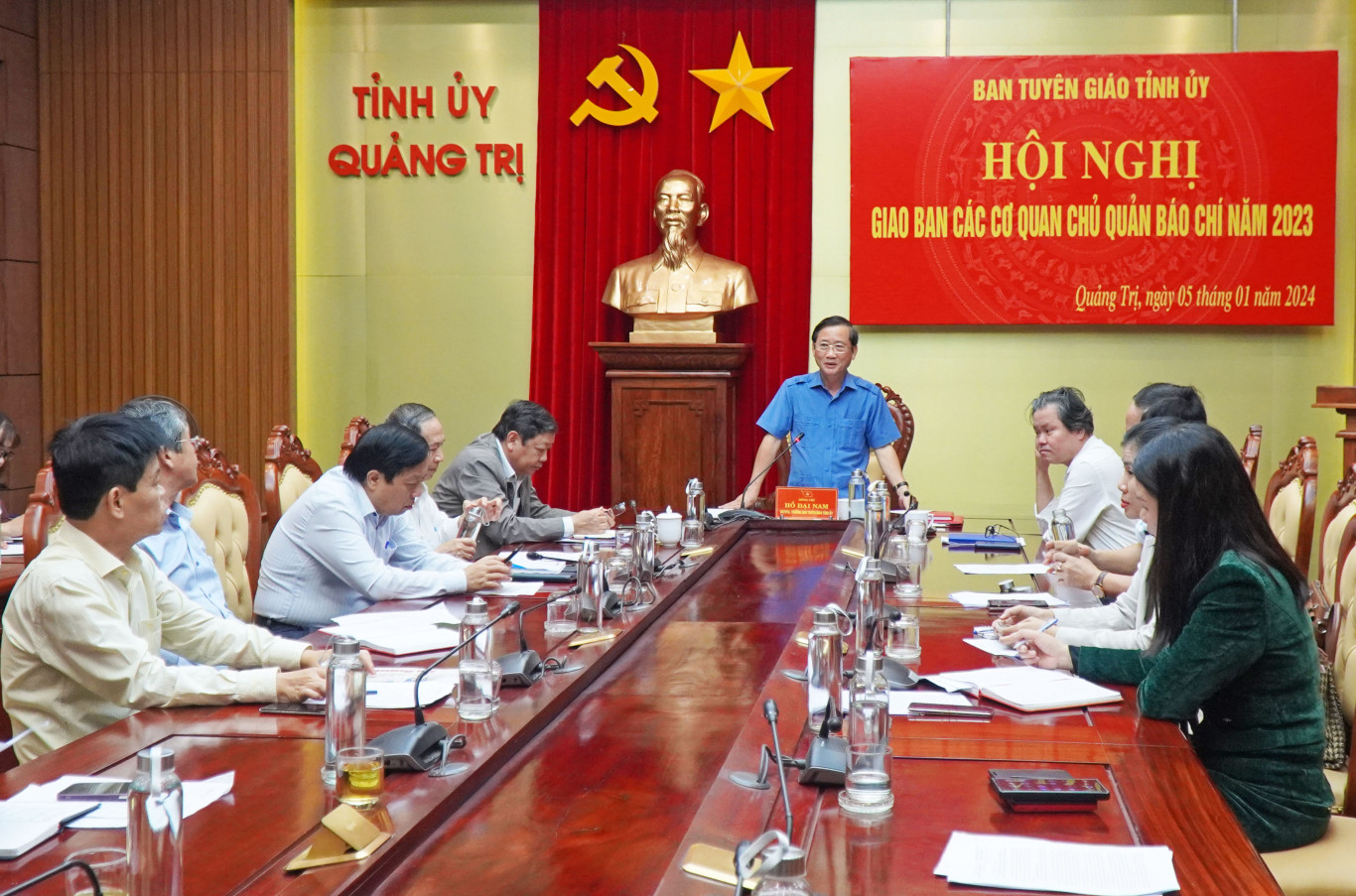 Trưởng Ban Tuyên giáo Tỉnh ủy Hồ Đại Nam phát biểu kết luận chỉ đạo - Ảnh: T.T