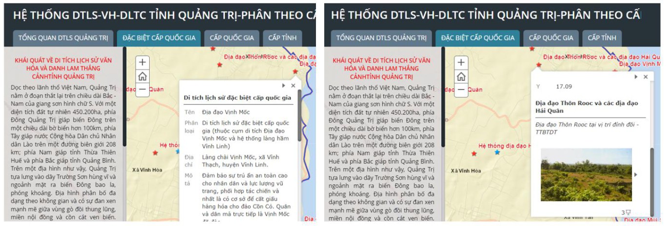 Dữ liệu kh&ocirc;ng gian v&agrave; phi kh&ocirc;ng gian một số địa đạo Vịnh Mốc, địa đạo Hải Qu&acirc;n trong Hệ thống L&agrave;ng hầm Vĩnh Linh