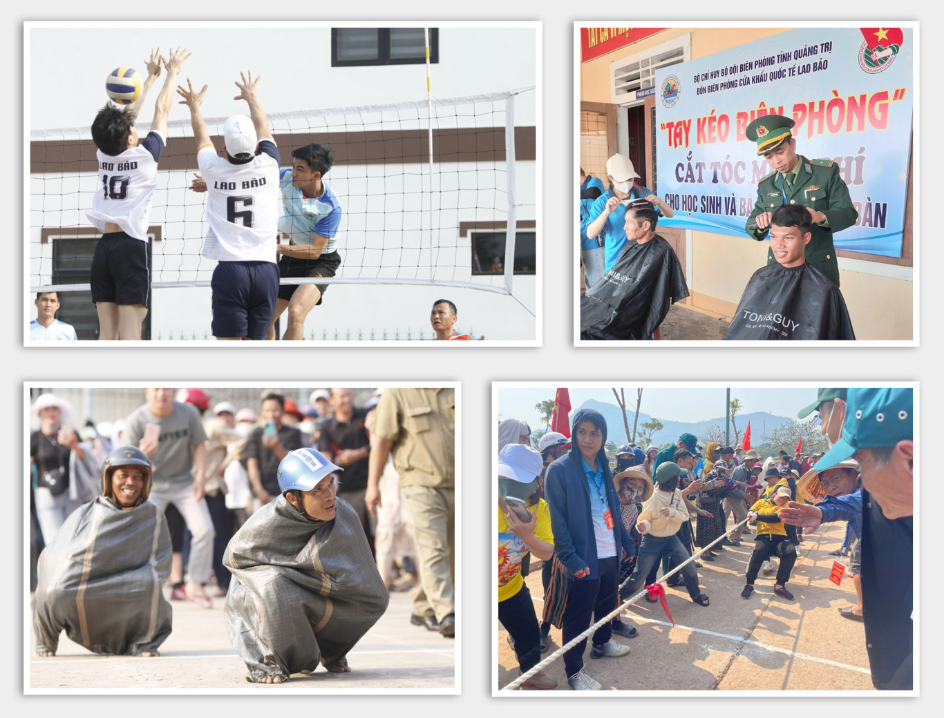 C&aacute;c hoạt động tại Ng&agrave;y hội Bi&ecirc;n ph&ograve;ng to&agrave;n d&acirc;n ở thị trấn Lao Bảo - Ảnh: V.S