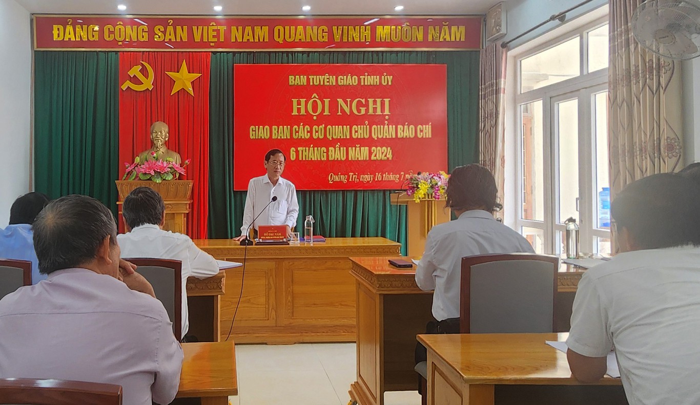 Trưởng Ban Tuyên giáo Tỉnh ủy Hồ Đại Nam chủ trì hội nghị - Ảnh: T.N