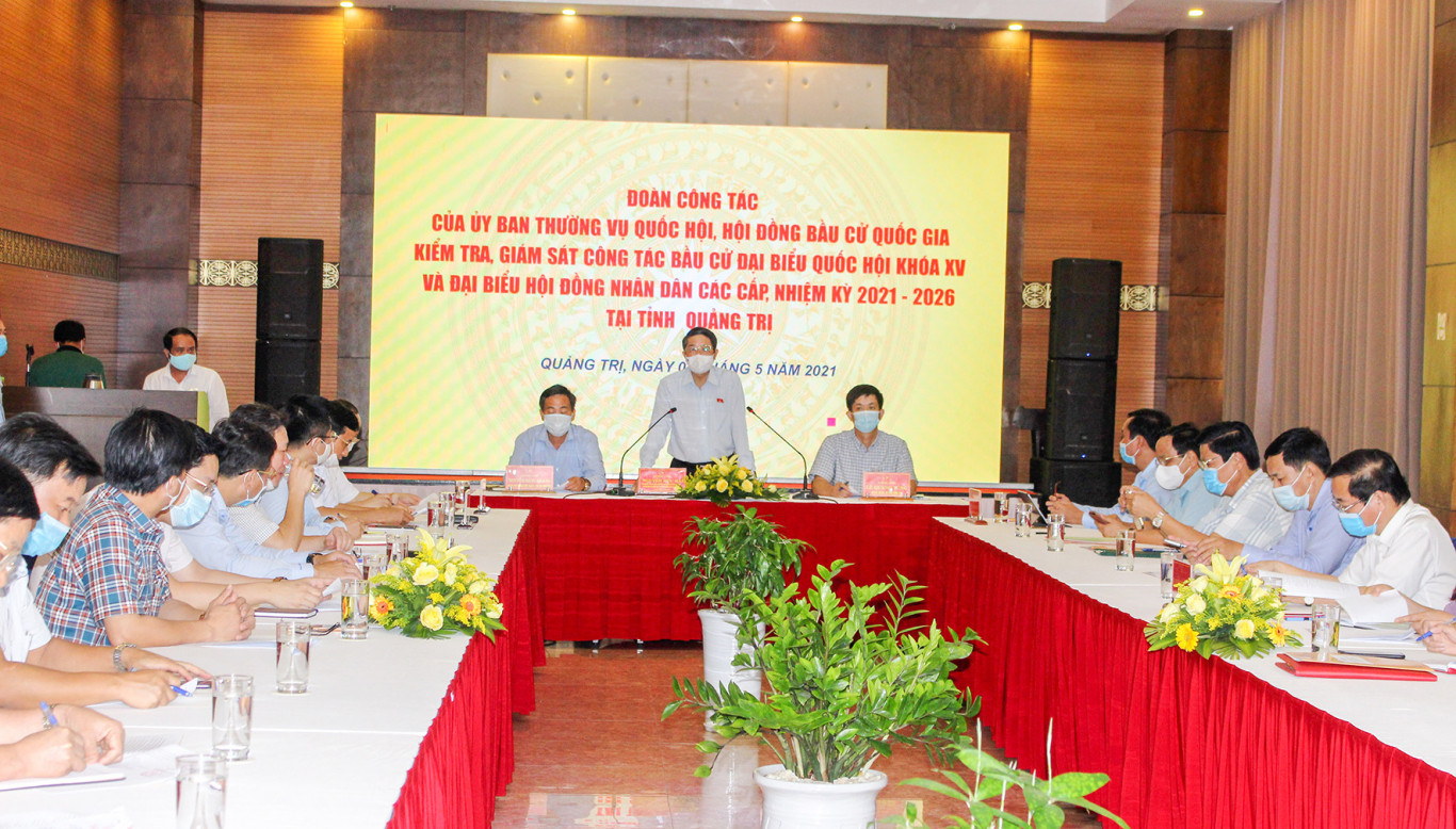 Ph&oacute; Chủ tịch Quốc hội Nguyễn Đức Hải đề nghị tỉnh Quảng Trị chủ động để kịp thời xử l&yacute; c&aacute;c t&igrave;nh huống phức tạp, ph&aacute;t sinh trong bầu cử - Ảnh: T.T​