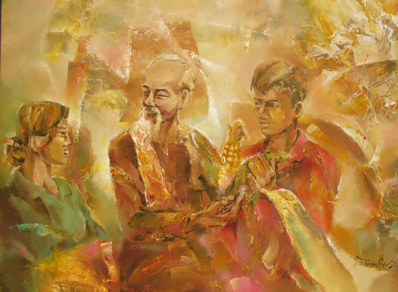 “Tình Bác với nông dân” - Tranh của Hoạ sĩ Trương Minh Dự
