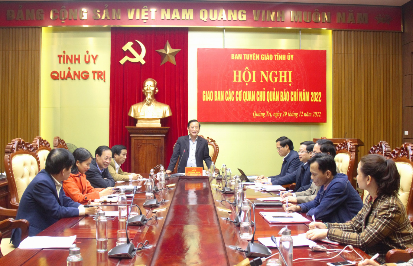 Trưởng ban Tuy&ecirc;n gi&aacute;o Tỉnh ủy Hồ Đại Nam ph&aacute;t biểu kết luận hội nghị.