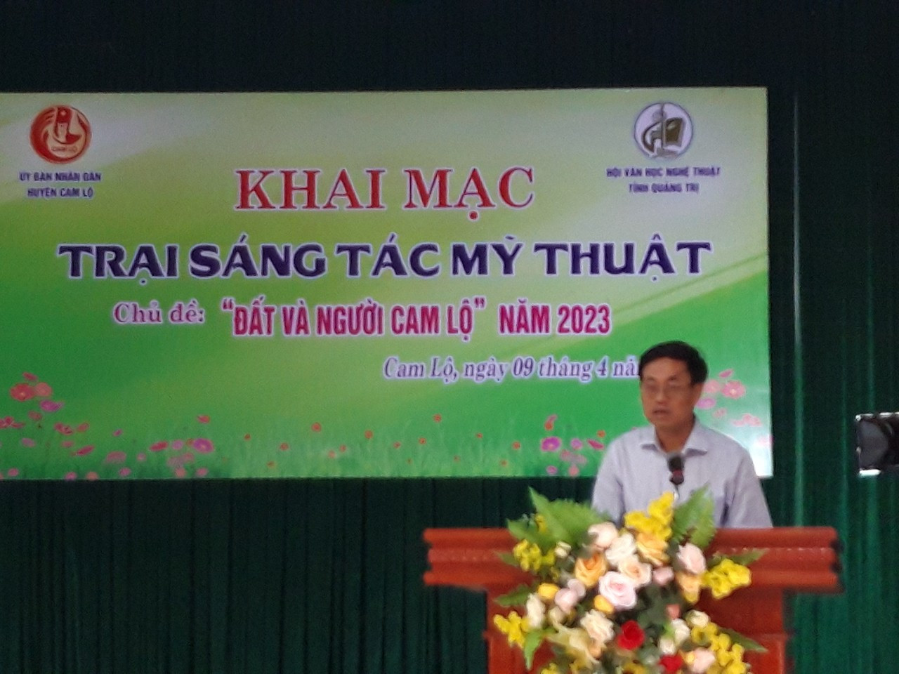 &Ocirc;ng Nguyễn Thanh Bắc - Ph&oacute; Chủ tich UBND huyện Cam Lộ ph&aacute;t biểu tại buổi khai mạc: Ảnh L.T